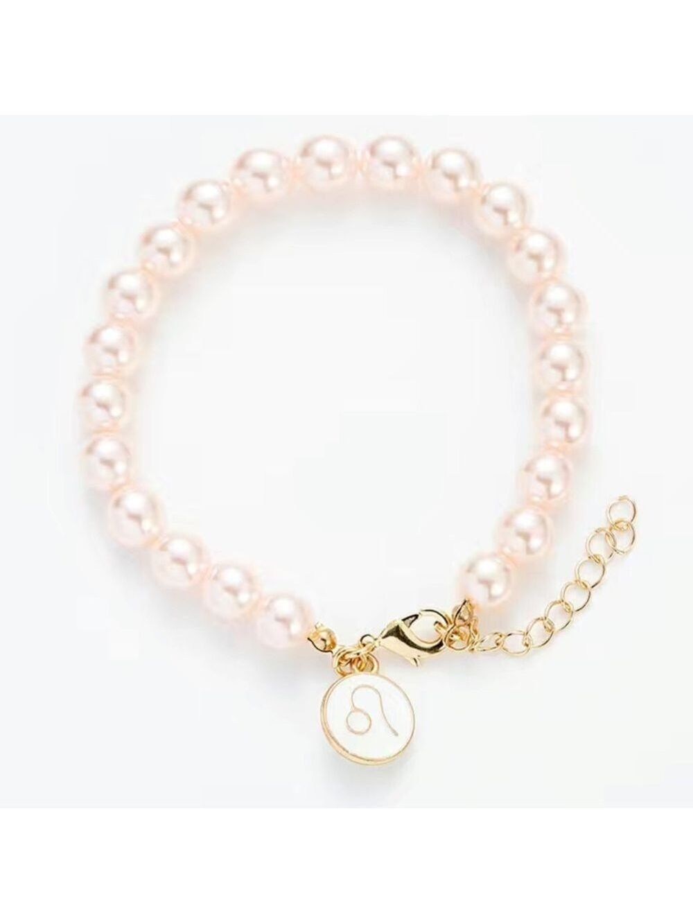 Leo 14k gold horoscope beaded adjustable chain bracelet